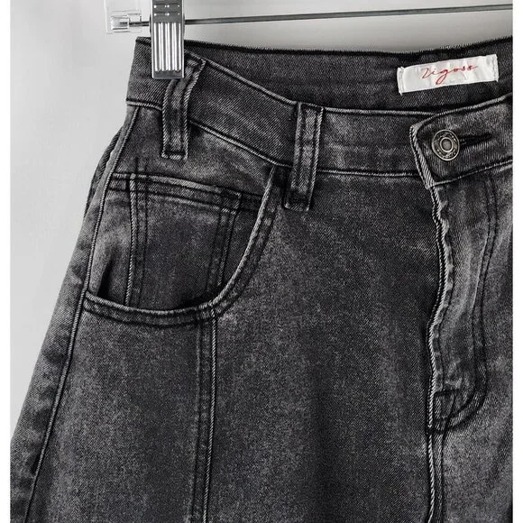 Vigoss Jeans Womens 0/24 Black Belted Barrel Leg Denim VC-P03222A (24x26) NWT - Picture 3 of 13